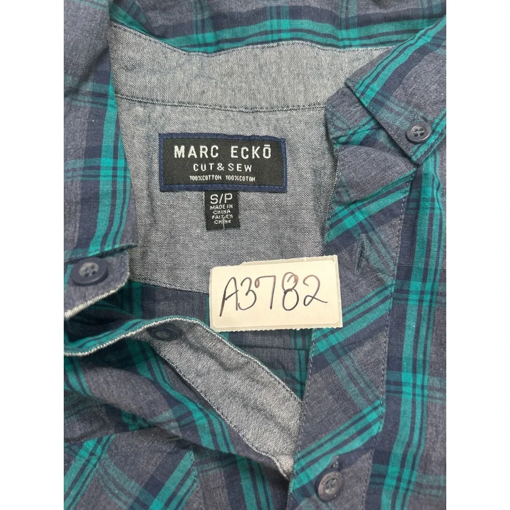 Marc Ecko shirt Men's size‎ Small gray/green long-sleeve cotton